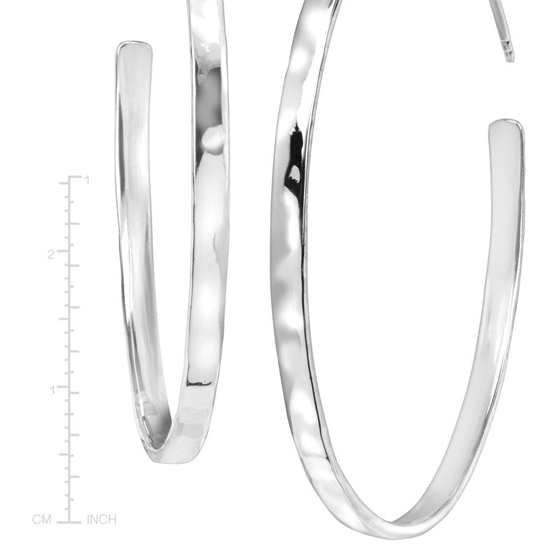 Silpada Hammered .925 Sterling Silver Hoop Earrings for Women, Jewelry Gift Idea, 'Circle Up' - Image 5